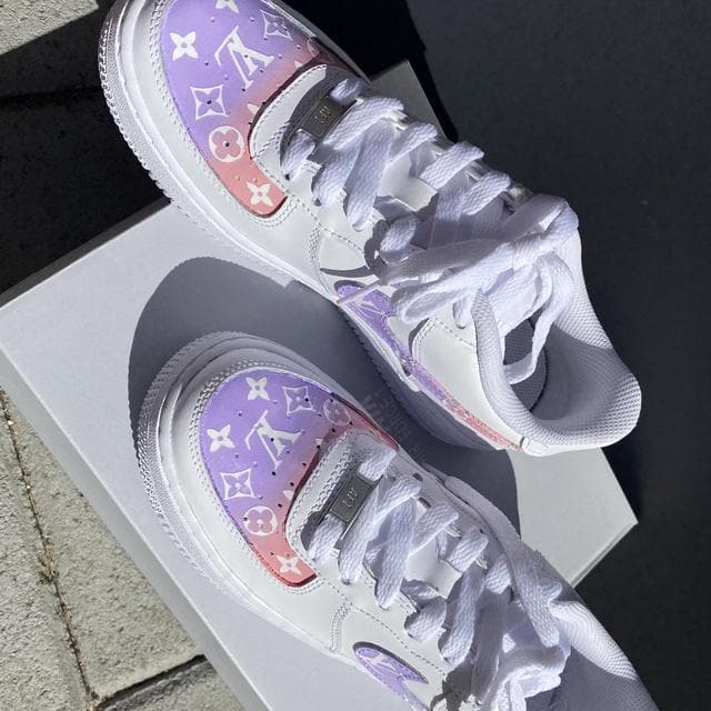 Custom Air Force 1 x LV Lilac Purple💗💜