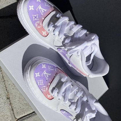 Custom Air Force 1 x LV Lilac Purple💗💜