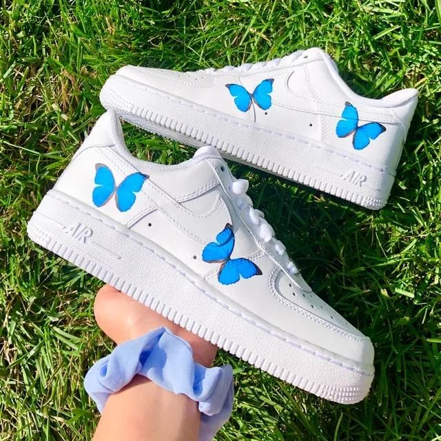 Custom Air Force 1 Blue 2 Butterfies