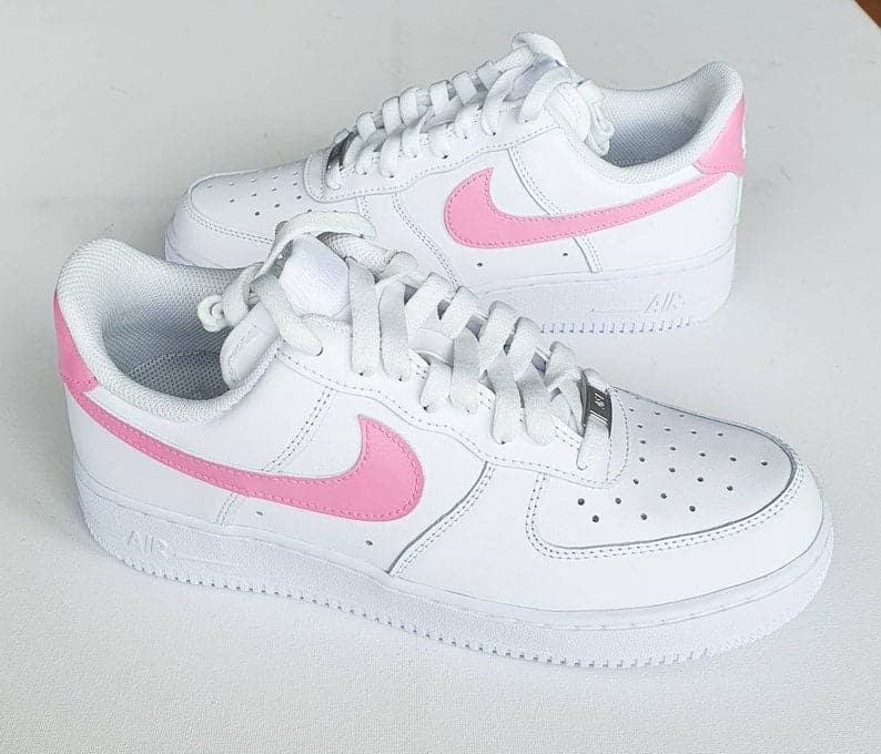 Pink_ Painted Tick and Back Design Custom AF1's