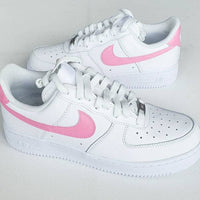 Pink_ Painted Tick and Back Design Custom AF1's