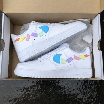 Custom Air Force 1 destroyed swooshes PASTEL