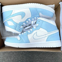 Custom Air Jordan 1 X Baby Blue White Swoosh