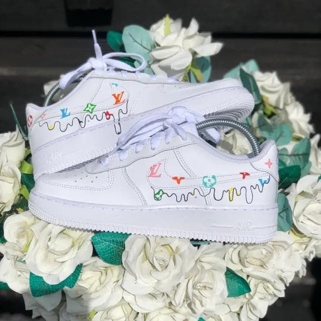 Custom Air Force 1 Rainbow Drip LV
