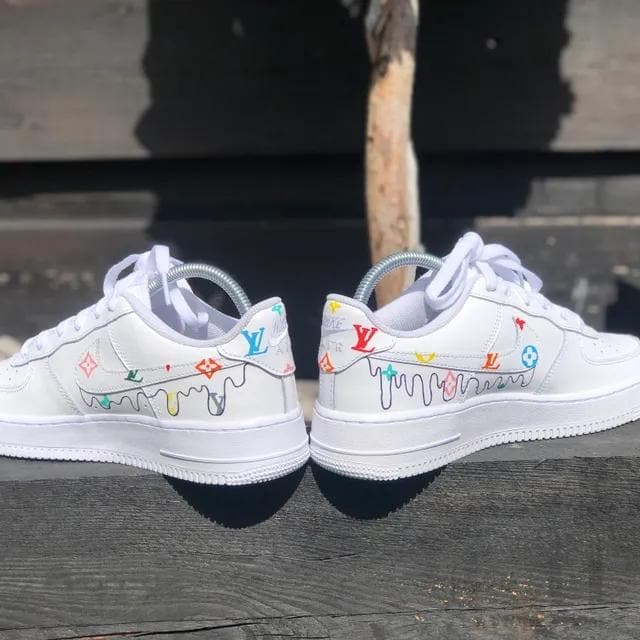 Custom Air Force 1 Rainbow Drip LV