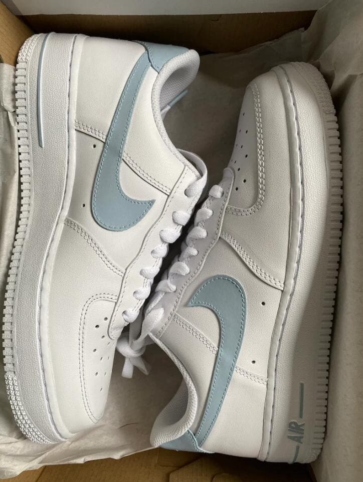 Custom Air Force 1 light Blue Swoosh