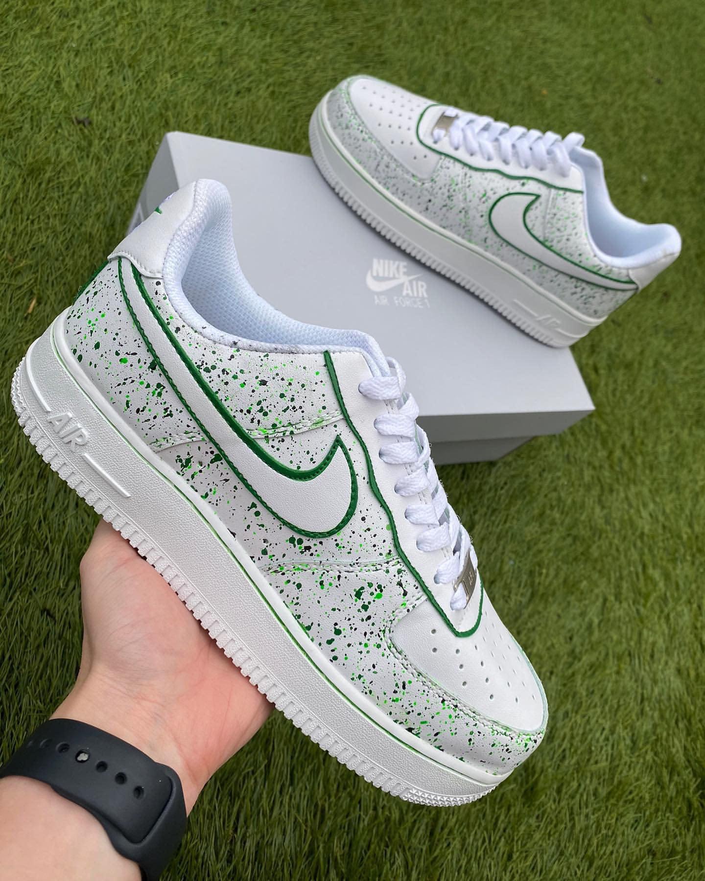 Custom Air Force 1 Green Splash
