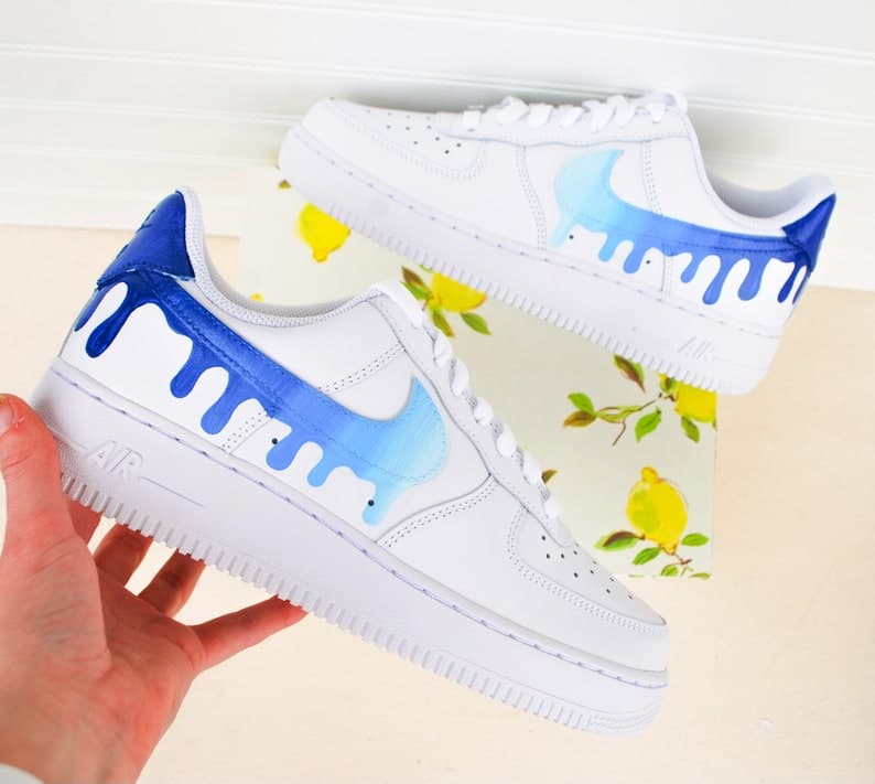 Blue Gradient Air Force 1 Handpainted AF1 Gradient