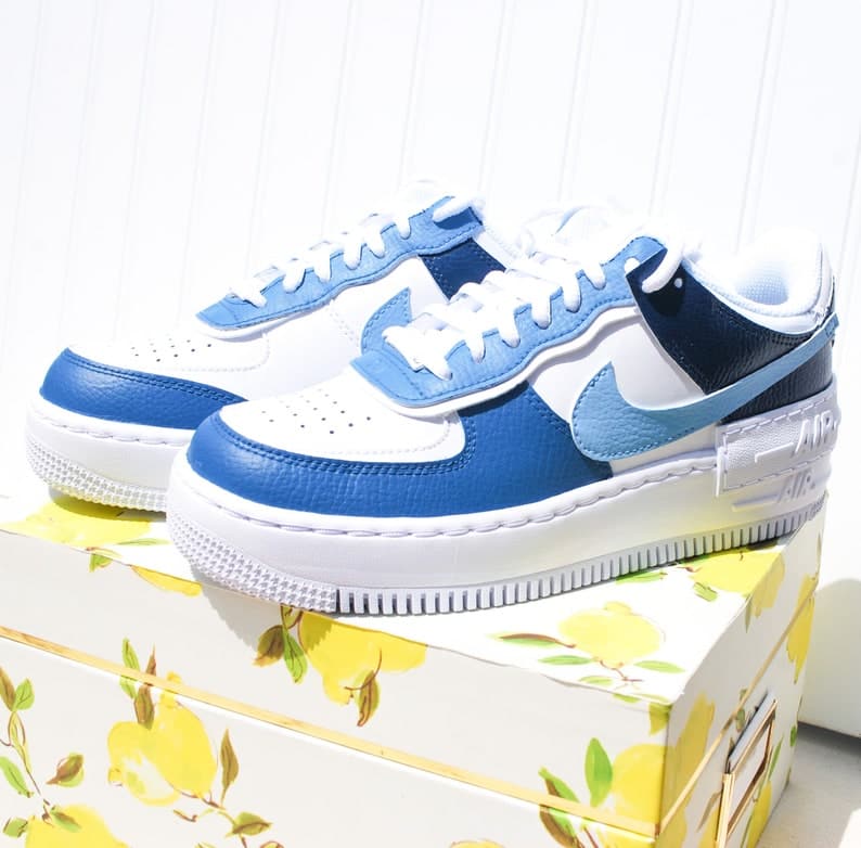 Custom Air Force 1 Shadow Handpainted Colorblock Design Me