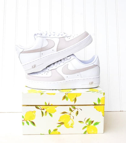 Tan Toe Colorblock Air Force 1 Custom Handpainted