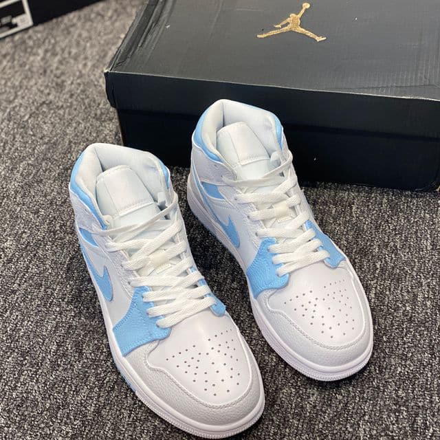 BABY BLUE SWOOSH AIR JORDAN 1 CUSTOM