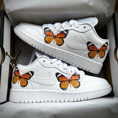 Custom Air Force 1 Orange Butterfly