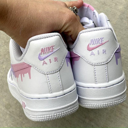 Custom Pink Purple Drip With Butterfly Air Force 1