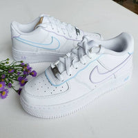 Pastel Lilac and Baby-blue Outline Hand-painted Custom AF1'S