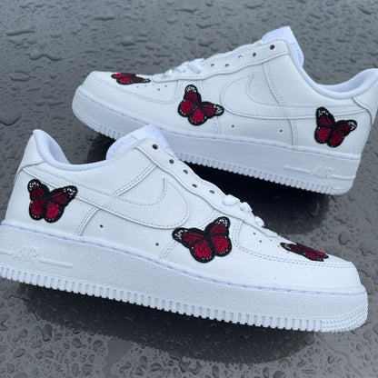 Custom Air Force 1 red butterfly