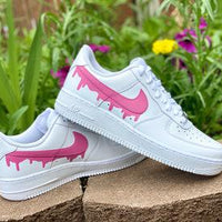 Custom Pink Nike Drip Air Force Ones