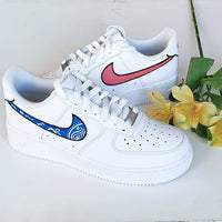 Brick Red and Navy Blue Design Custom Air Foce 1