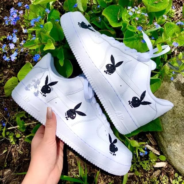 Custom Air Force 1 Black Playboy Bunny