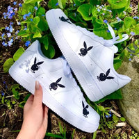 Custom Air Force 1 Black Playboy Bunny