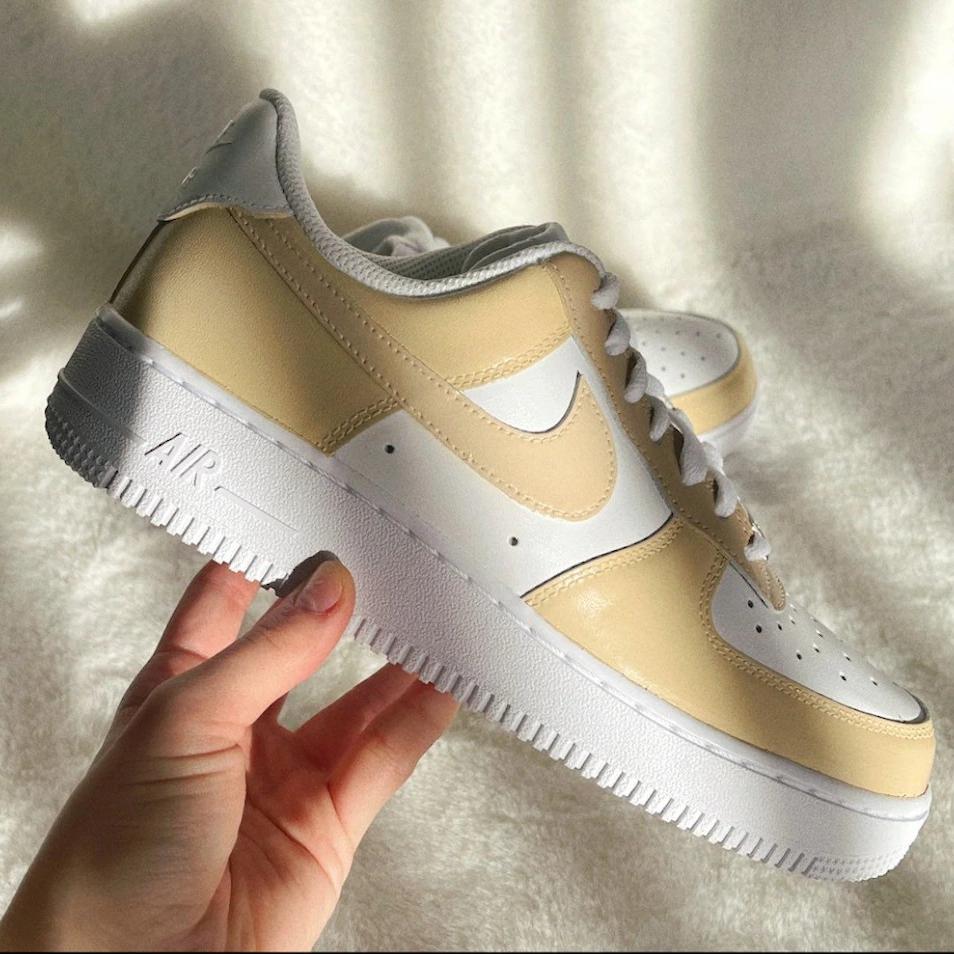 custom nike air force 1 beige tan earth neutral colors