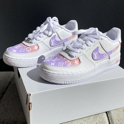 Custom Air Force 1 x LV Lilac Purple💗💜