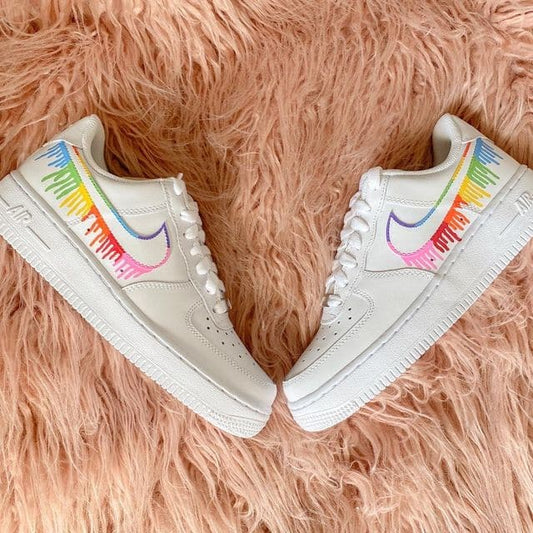 Rainbow Drip Custom Air Force 1s