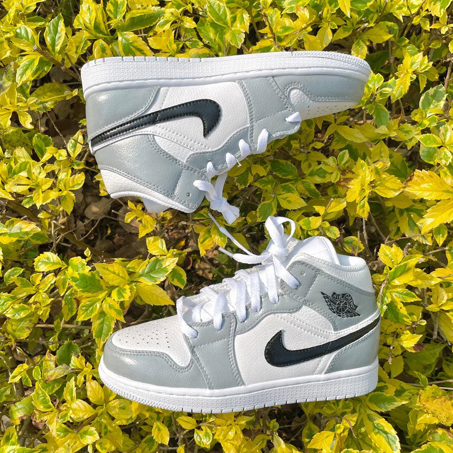 custom air jordan 1 grey