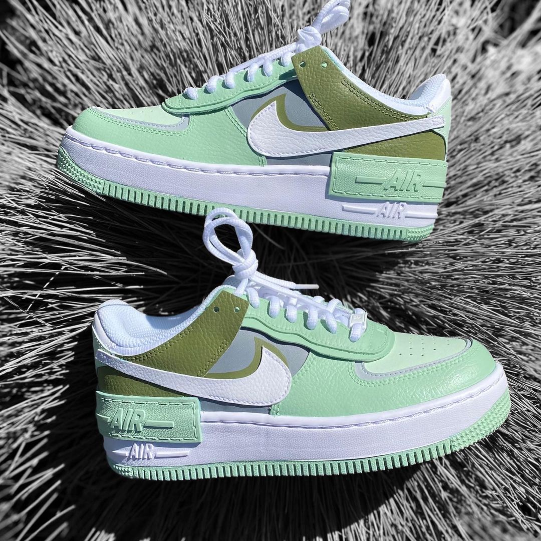 Custom Air Force 1 Pistachio Shadow colorway