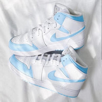 Custom Air Jordan 1 Baby Blue Painted Sneakers