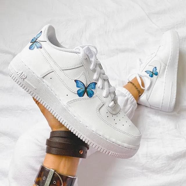 blue butterfly air force 1s