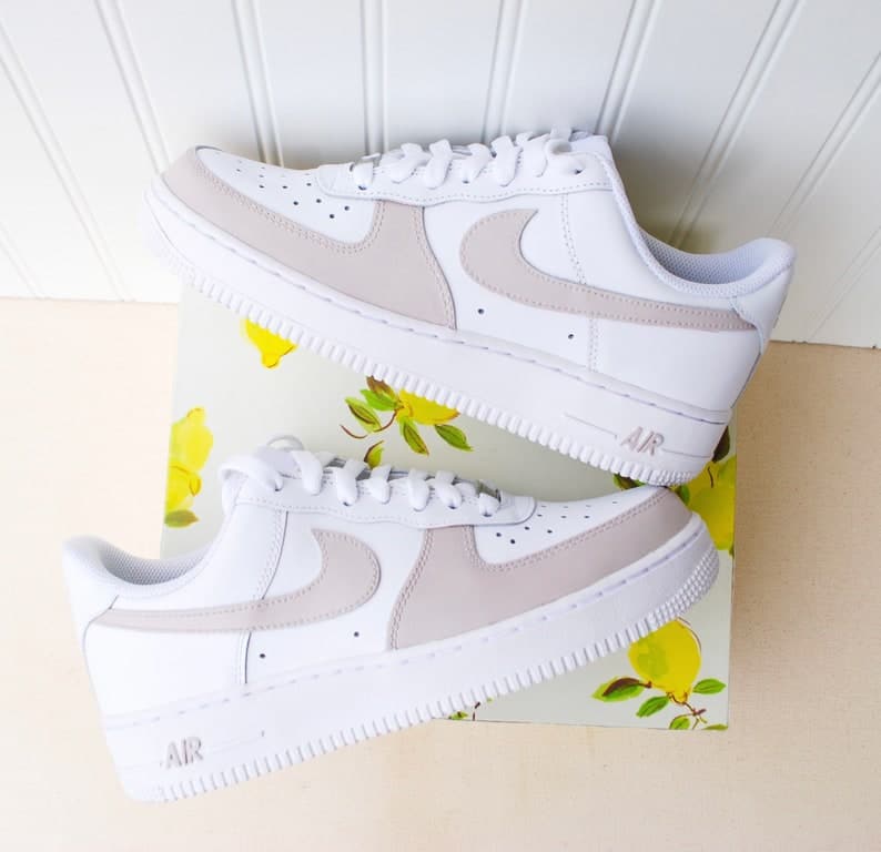 Tan Toe Colorblock Air Force 1 Custom Handpainted