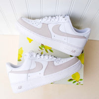 Tan Toe Colorblock Air Force 1 Custom Handpainted