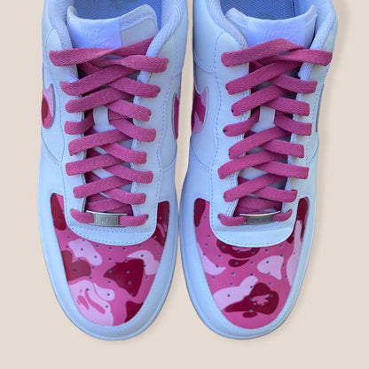 Custom Air Force 1 af1 pink Bape