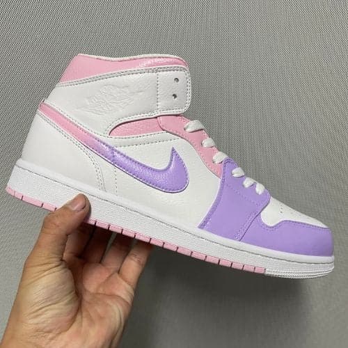 Custom Air Jordan 1 Mid Pink Purple