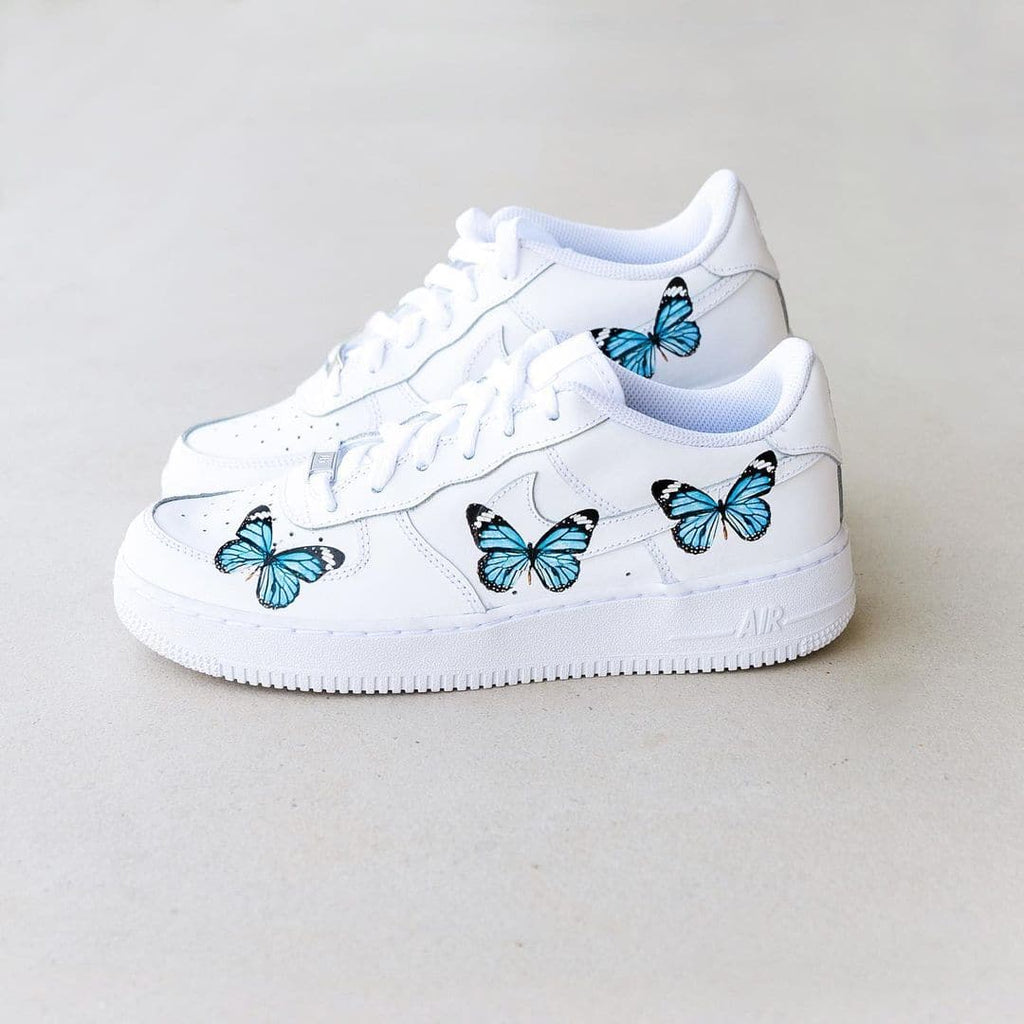 Blue Butterfly Air Force 1s