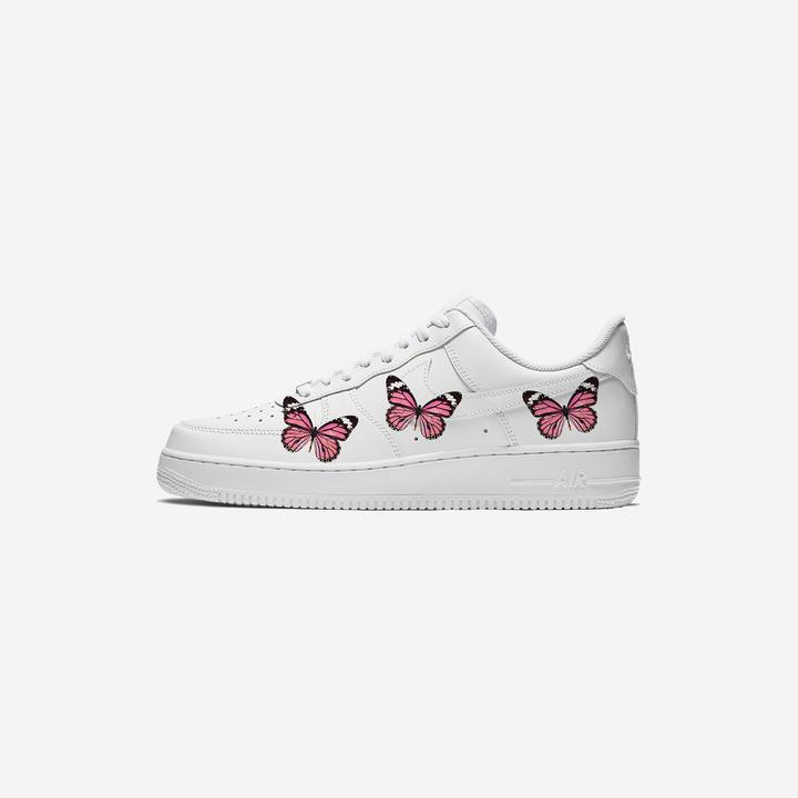 Custom Nike Air Force 1 Pink Butterfly