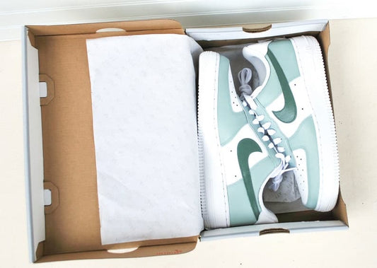 Sage Green Colorblock Air Force 1 Handpainted Custo