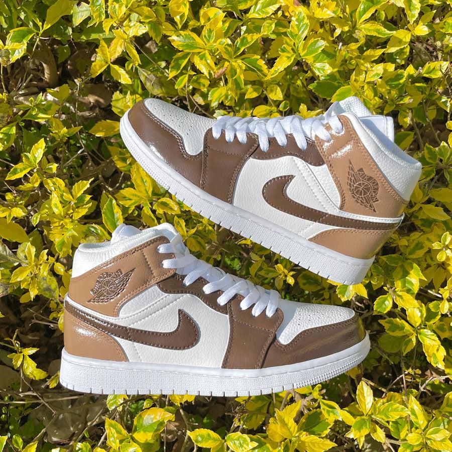 custom air jordan 1 mocha brown