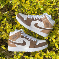 custom air jordan 1 mocha brown
