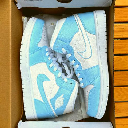 Custom Air Jordan 1 X Baby BlueCustom Air Jordan 1 X Baby Blue White Swoosh