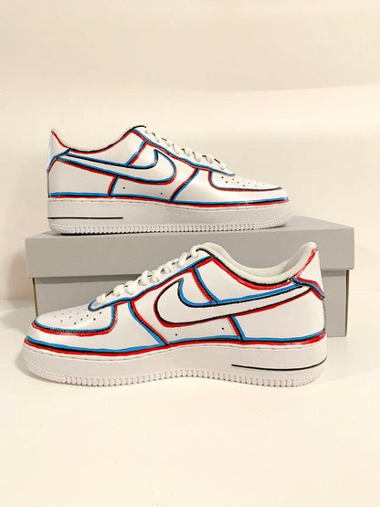 blue Outline Custom Air Force 1