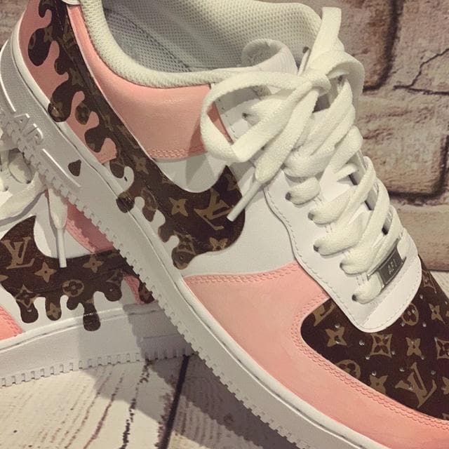 Pink LV Drip Air Force 1 – Swaggy