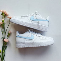 Baby Blue Tick Hand-painted Custom Nike Air Force 1