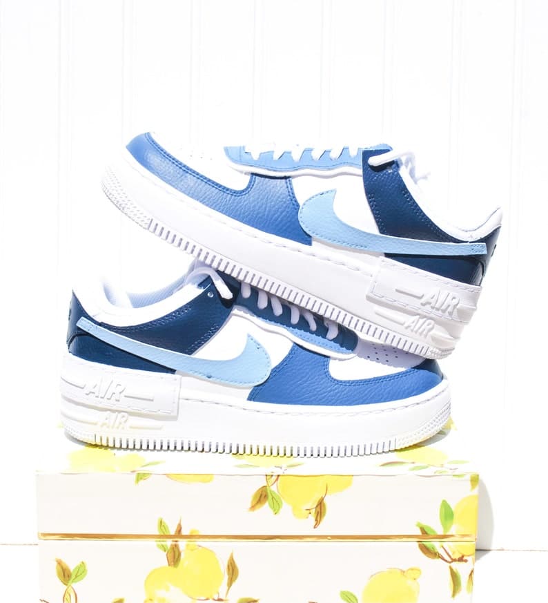 Custom Air Force 1 Shadow Handpainted Colorblock Design Me