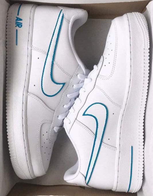 Nike Air Force 1 X Blue Outline Tick Design
