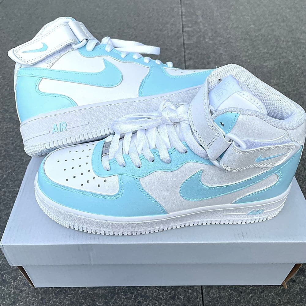 Custom Air Force 1 Mid Baby Blue