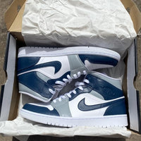Custom Air Jordan 1 Navy Blue Grey