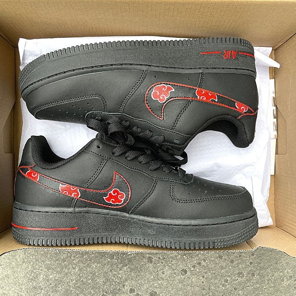 Custom Air Force 1 X Black and Red clouds