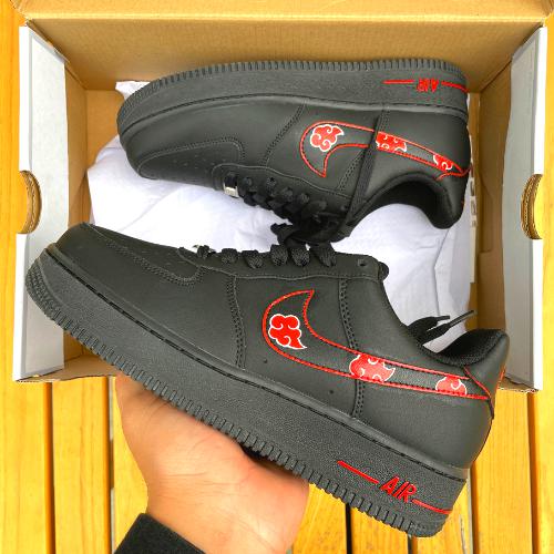 Custom Air Force 1 X Black and Red clouds