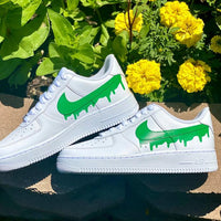 Custom Green Nike Drip Air Force Ones